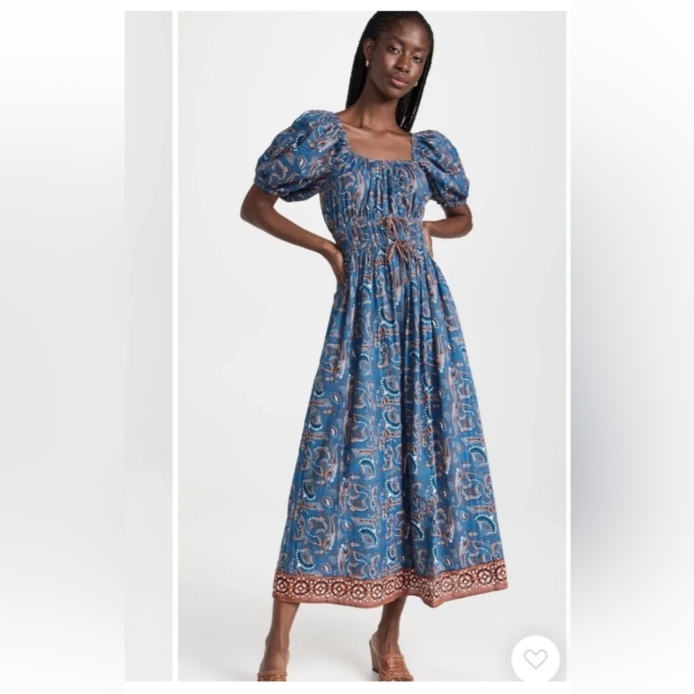 NWOT Cleabella size L rhea ankle dress in lazuli